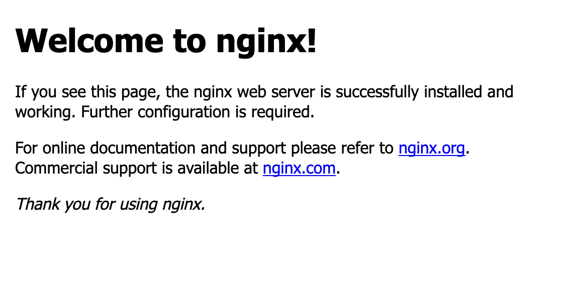 Nginx welcome content